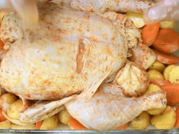 pollo al horno con verdura